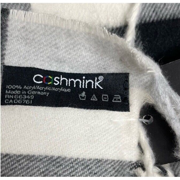 FRAAS CASHMINK Buffalo Check Fringe Scarf Preppy Casual Winter - Picture 10 of 10